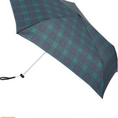 無印良品 晴雨兼用折りたたみ傘 ダークグリーンチェック 50cm...