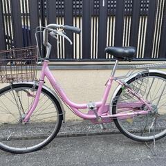 子ども用ピンク色自転車24インチ