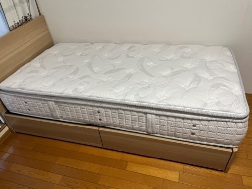 GRANREVE 収納付シングルベッド+マットレスセット