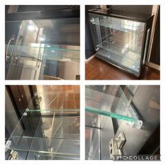 ☆中古￥20,000！ライト付きガラス陳列棚 家具 【BJ205】