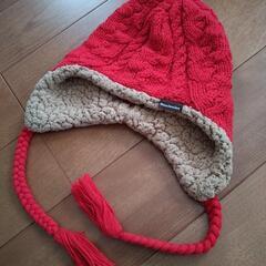 ニット帽 moujonjon 赤 キッズ 53cm