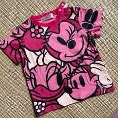 【美品】TDL ディズニーTシャツ・キッズ８０　女の子ピンク