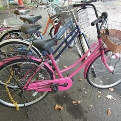 26インチ 自転車　FROMAGE　LEDライト　カゴ付き　切替...