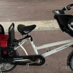 🚲20型子供2人乗せ自転車🚲ふらっか〜ずアクティブ（パールホワイ...