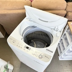 【超美品‼️】シャープ 2018年製 6.0kg全自動洗濯機 ステンレス穴なし槽 ホワイト♪