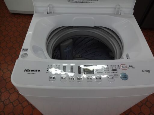 ID 056147　洗濯機4.5K　ハイセンス　２０２０年　HW-E4503
