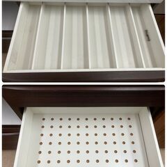 【値下げしました!!】松田家具 2面レンジボード キッチンボード オートクロージャ― No.282●ブラウン 茶色系 ※現金、クレジット、ぺイペイ、スマホ決済対応※