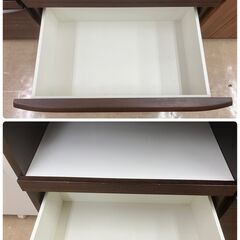 【値下げしました!!】松田家具 2面レンジボード キッチンボード オートクロージャ― No.282●ブラウン 茶色系 ※現金、クレジット、ぺイペイ、スマホ決済対応※