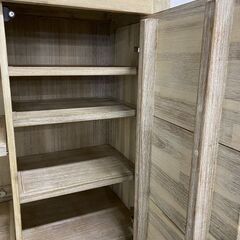 unico/ウニコ MANOA マノア キッチンボード W1200 アカシア材 ホワイトウォッシュ キッチン台 中古家具 店頭引取歓迎 R7657