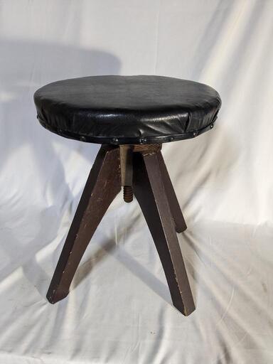 アンティーク 丸椅子 レトロ ビンテージ 店舗什器 木製スツール 回転椅子 古道具 ドクターチェア