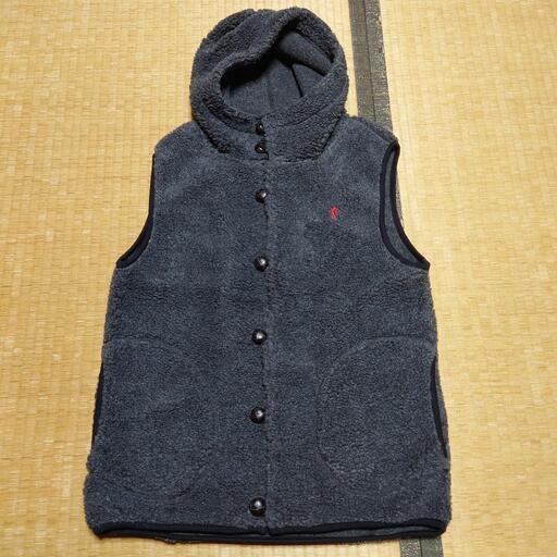 ジムフレックス GYMPHLEX ボア フードベスト BOA HOODED VEST メンズ アウター レディース ダークグレー くるみボタン