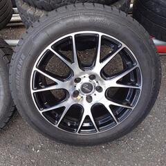 Verthandi YH-M7V 18x8.0 40 114.3x5 BK/POLISH　225/55R18スタッドレスタイヤセット