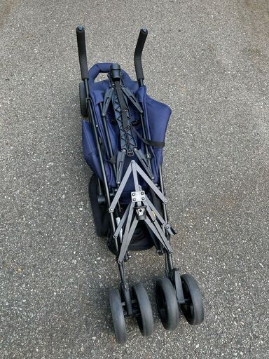 スリム縦型2人乗りベビーカー【キンダーワゴン】ネイビー