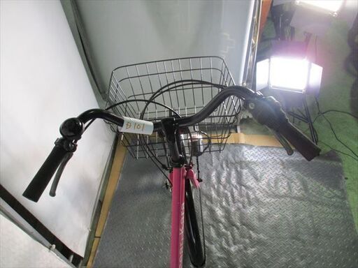 D101 ☆限定特価☆ 中古自転車 【 27インチ ママチャリ ピンク 6段 LED