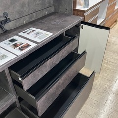 ✨お値下げ致しました。✨Pamoma/パモウナ✨定価183,800円 セラミカネロ 2面レンジボード 食器棚 ストーン柄 IDC大塚家具取り扱い カップボード ベトングレー ピアノベトン メルクリオ ノッティブラウン