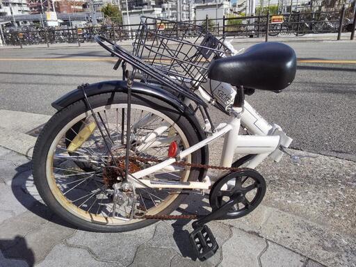 ♪ジモティー特価♪前かご・ＬＥＤライト付き２０型折り畳み自転車　中古自転車　新大阪　サイクルキッズ