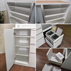 【ヤ取終了11/17】≪zyt1174ジ≫ 高橋木工所 レンジボード シェモア140 SUNNY Takahashi works 幅140 ニトリ/ダイニングボード/食器棚 50826-03