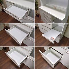 【ヤ取終了11/17】≪zyt1174ジ≫ 高橋木工所 レンジボード シェモア140 SUNNY Takahashi works 幅140 ニトリ/ダイニングボード/食器棚 50826-03