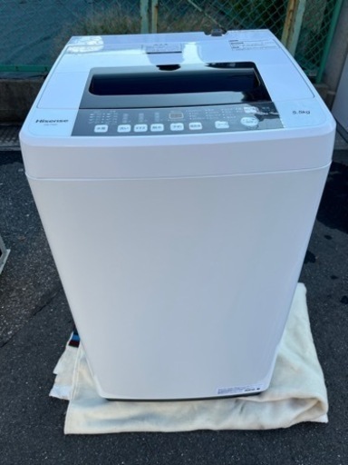 高年式 2020年製 Hisense ハイセンス 5.5kg 全自動洗濯機 【HW-T55C】ステンレス槽 風乾燥 槽洗浄 説明書付
