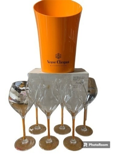 Veuve Clicquot シャンパンクーラー\u0026シャンパングラス6個セット