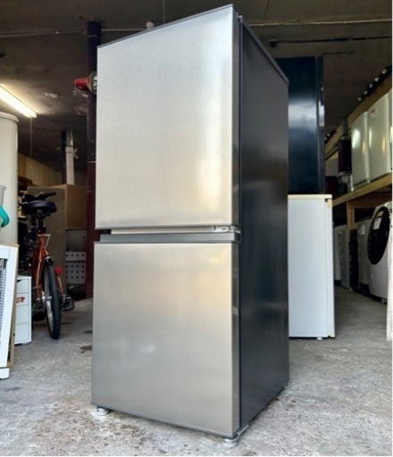 札幌市内配送可 美品 23年製 AQUA アクア 135L 2ドア冷凍冷蔵庫 AQR-14N(S) シルバー