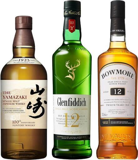 山崎・ボウモア12年・グレンフィディック12年 セット