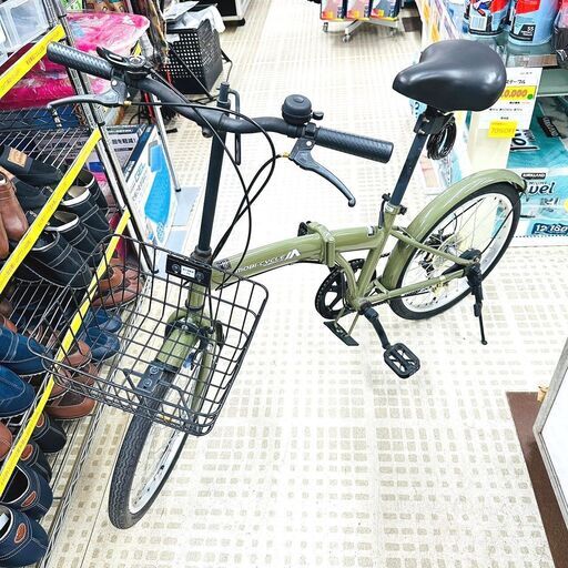 10/29【旭川市内送料無料】Mobi Cycle 折りたたみ自転車 カーキ 20インチ サイクリング