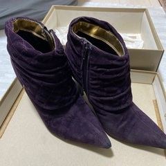 ブーツ 紫 パープル ヒール 秋冬