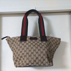 GucciトートバッグCGキャンバスシェリーライン