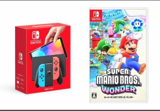 ☆新品☆ Nintendo Switch（有機ELモデル） Jネオンブルー/ネオンレッド＋スーパーマリオブラザーズ ワンダー　②