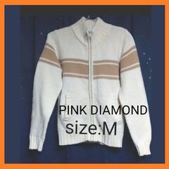 pinkdiamond ニットブルゾン ジップアップ パーカー ...