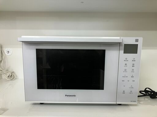 パナソニック Panasonic オーブンレンジ NE-FS300-W 2021年製 高年式 電子レンジ 23L コンパクトモデル フラットテーブル 遠赤ヒーター 蒸気センサー ホワイト おしゃれ クリーニング済 堺市 石津【ジャングルジャングルサカイ石津店