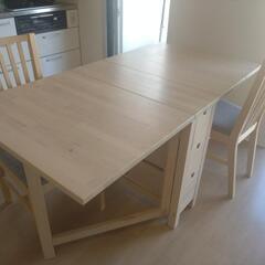IKEA NORDEN ダイニングテーブル 椅子2脚付