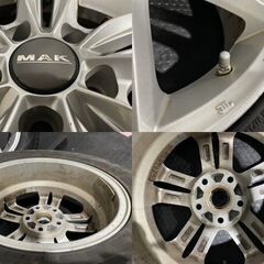【DUNLOP WINTER MAXX SJ8 215/70R16】スタッドレス【MAK 16インチ 6.5J5HPCD112+38】バリ溝　(MTG398)