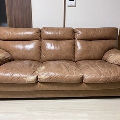 皮のソファー