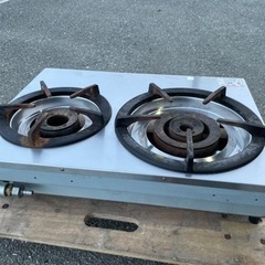 ■中古品 マルゼン2口ガスコンロ 卓上 M-212C LPガス 2021年 幅：595ｘ奥420ｘ高160ｍｍ 動作問題なし■