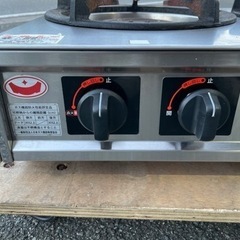 ■中古品 マルゼン2口ガスコンロ 卓上 M-212C LPガス 2021年 幅：595ｘ奥420ｘ高160ｍｍ 動作問題なし■