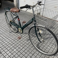 27インチ自転車】6段変速 LEDオートライト付 前後タイヤ、鍵新品