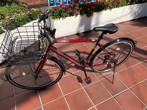 【11/5まで】あさひ　オフィスプレス　トレッキング -L　レッド　自転車　クロスバイク　使用期間短い　美品