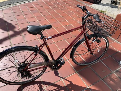【11/5まで】あさひ　オフィスプレス　トレッキング -L　レッド　自転車　クロスバイク　使用期間短い　美品