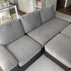 モダンデコ ソファー 3人掛け オットマン 美品】モダンデコ グレーソファー3人掛け＋オットマン2つ