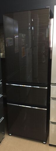 【中古品】冷蔵庫 三菱 MR-CX37C-BR　365L 2018年製※正面扉ヘコミあり