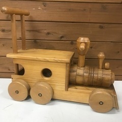 木製 手押し車 汽車ポッポ 木のおもちゃ 乗用玩具　音でます！