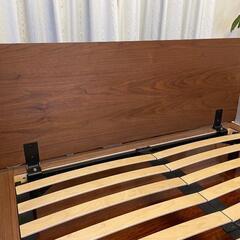 無印良品【廃版名品】ダブルベッドフレーム・ヘッドボード・木製脚 ウォルナット材