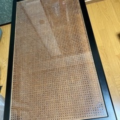 ガラストップローテーブル　折り畳み式