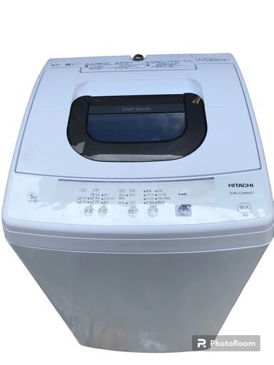 ☆中古￥11,800！HITACHI　5.0㎏洗濯機　家電　2020年製　NW-50E型　幅54㎝ｘ奥行51㎝ｘ高さ97㎝　【BJ303】