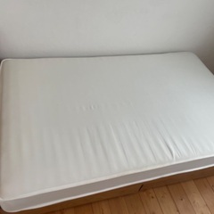 収納付き木製セミダブルベッド/マットレス付き(無印良品)