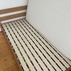 収納付き木製セミダブルベッド/マットレス付き(無印良品)