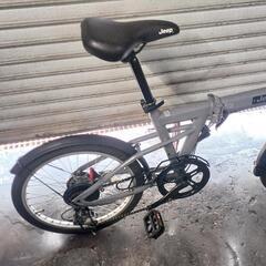 自転車　中古　折りたたみ　Jeep　外装6段変速　フロントライト付き　タイヤ20インチ