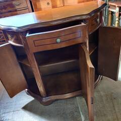 【愛品倶楽部柏店】イタリア製？ 木象嵌 鍵付きコンソールキャビネット 